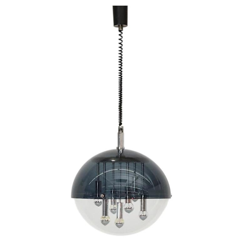 Late 1960s Space Age Two-Tone Acrylic Globe Pendant by Massive