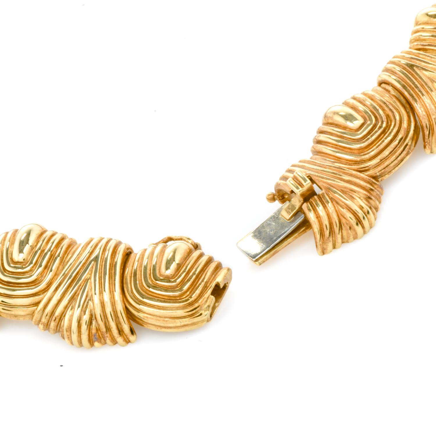Women's Late 1970s  Diamond Platinum 18K Yellow Gold Choker Necklace