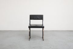 Late 1970s Dick Spierenburg Model SDC Armchair, Black Leather, Chrome & Enameled