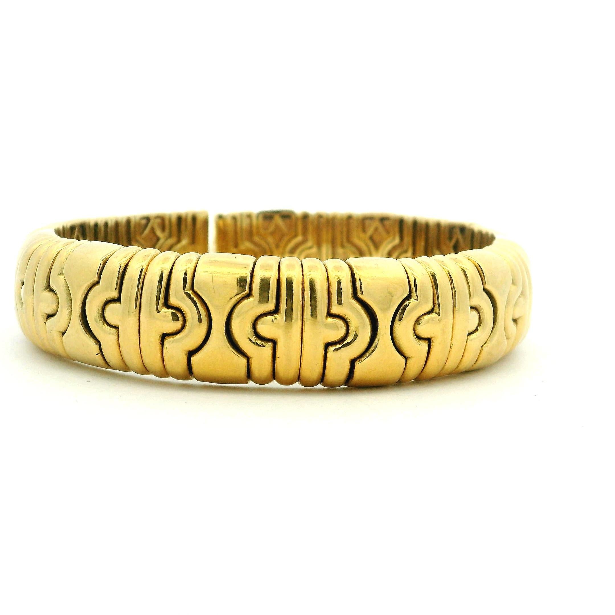 Modernista Bracciale stile Tobogas in oro 18 carati della fine degli anni '70, 76,29 grammi in vendita