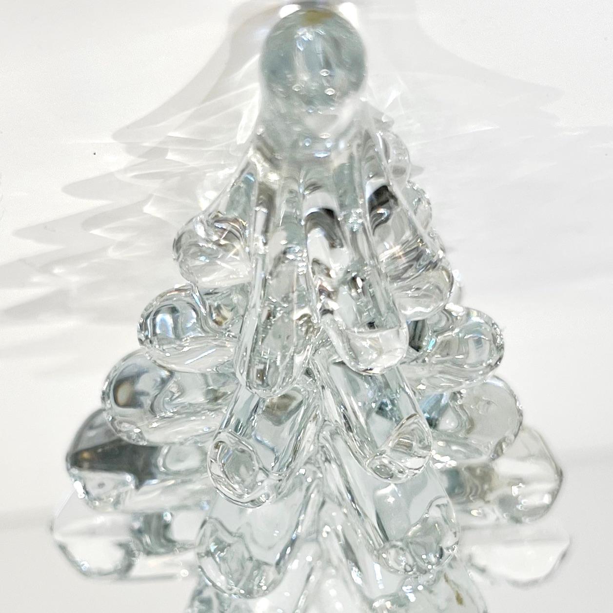 Late 1970s Sweden Vintage FM Ronneby Crystal Glass Tree Modernist Sculpture In Excellent Condition In New York, NY