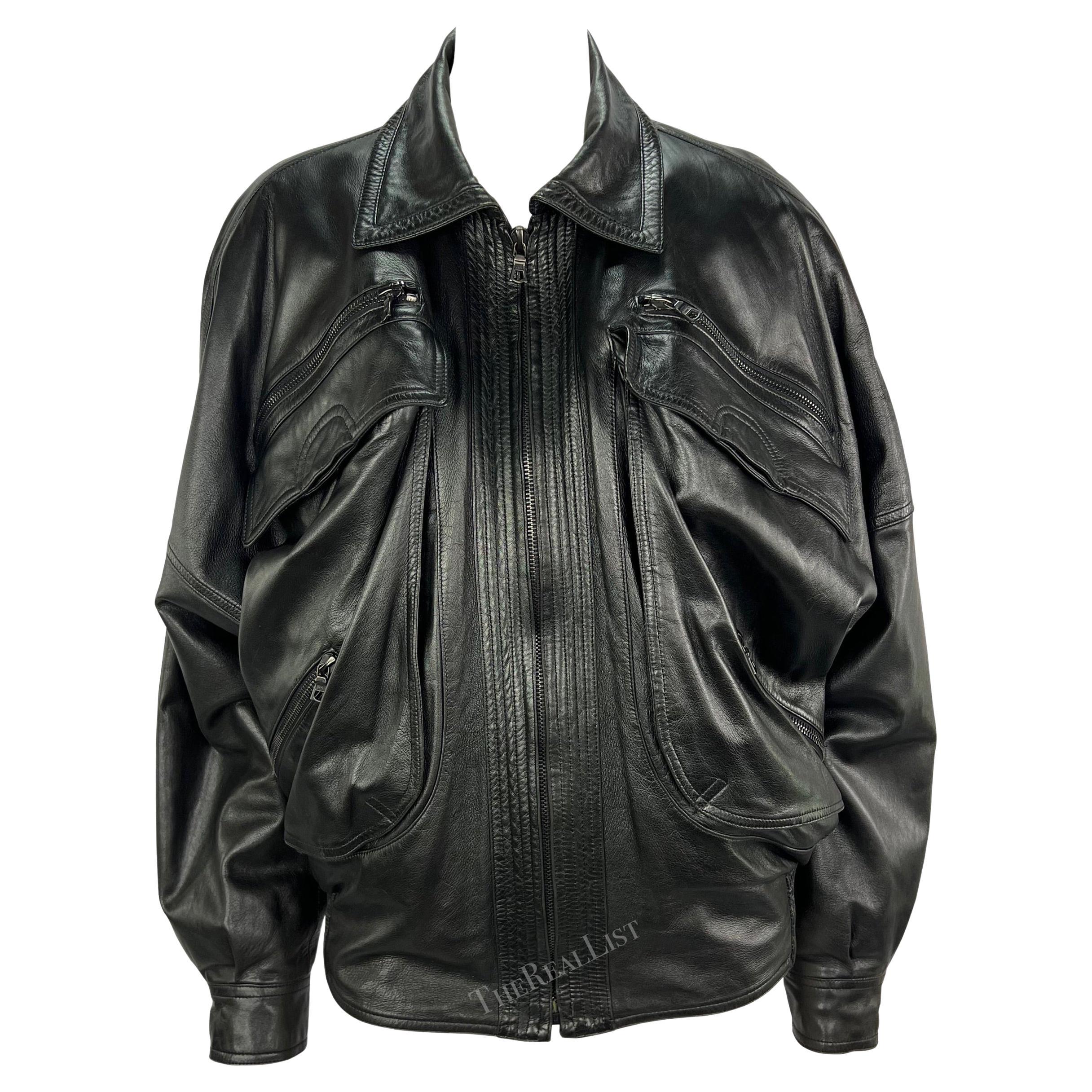 Louis Vuitton Pant Biker Moto Black Lambskin Leather 38 / 4 For Sale at  1stDibs