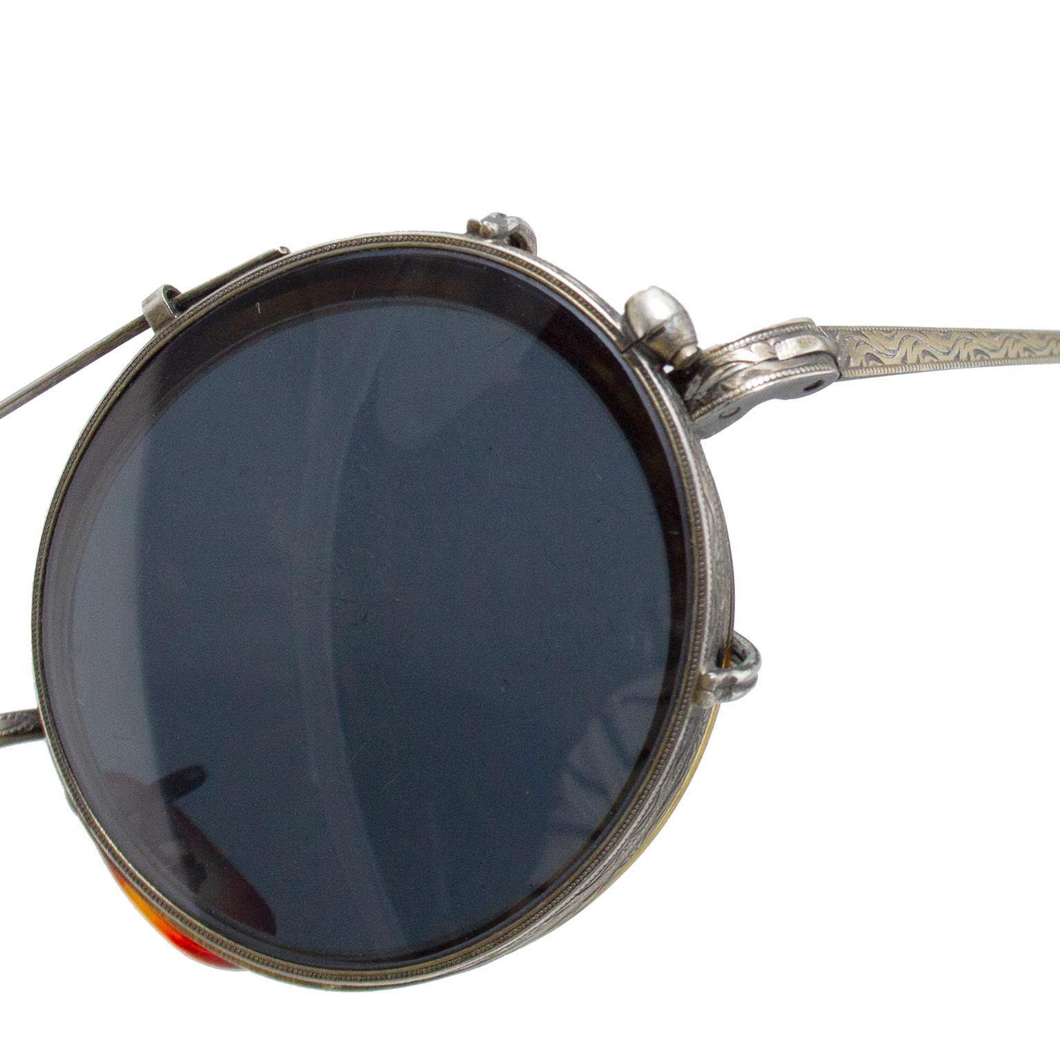 Gray Late 1989’s Oliver Peoples Clip on Sunglasses