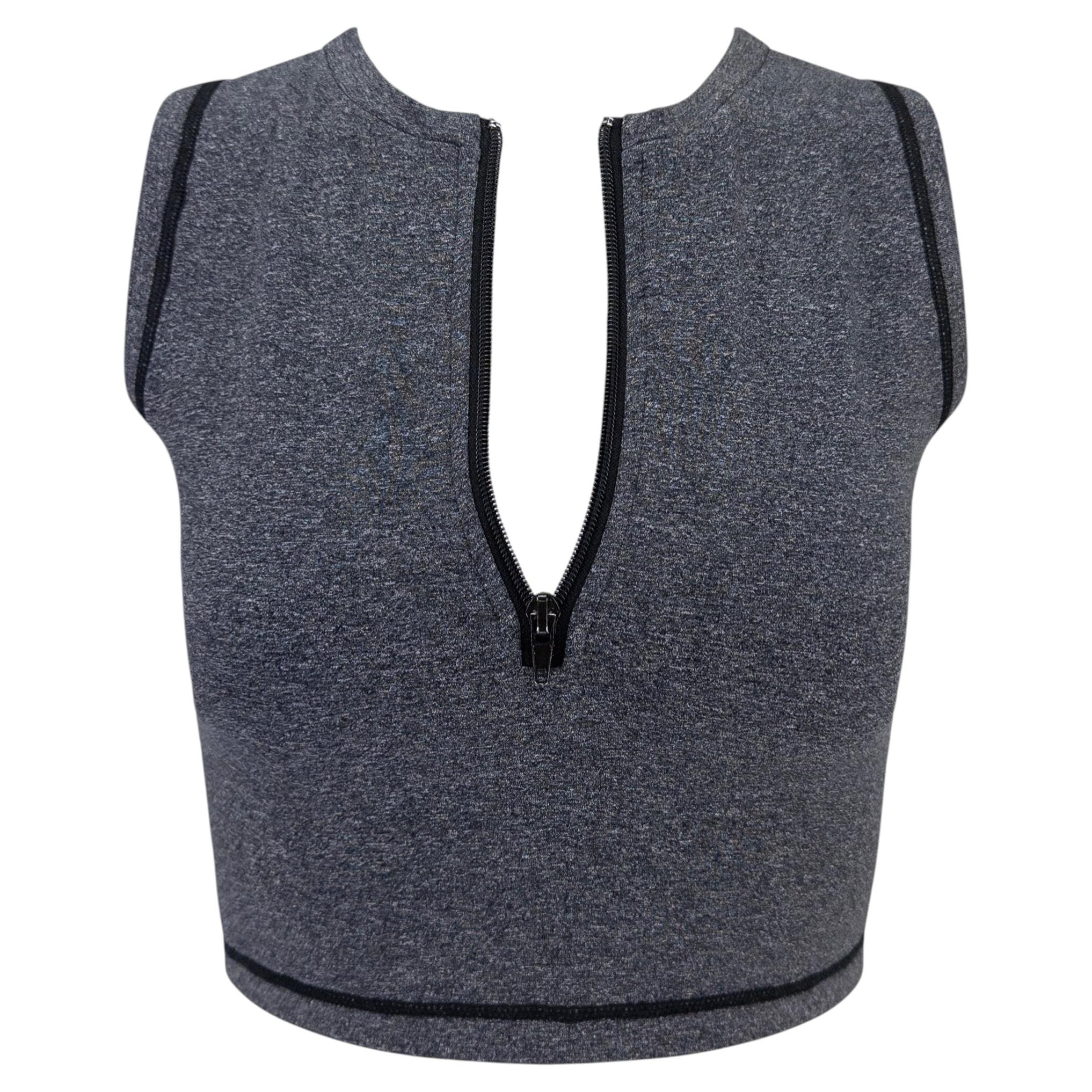 Top corto elástico de Dolce & Gabbana, color gris jaspeado «Athletic», de finales de los 90, talla IT42 / M