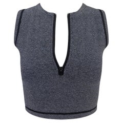 Late 1990s Dolce & Gabbana Athletic Heather Grey Stretch Crop Top