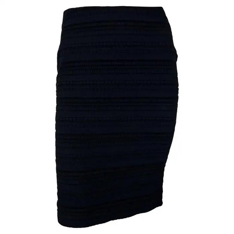 Finales de los 90 Dolce & Gabbana Falda lápiz bodycon de punto texturizado negro en venta