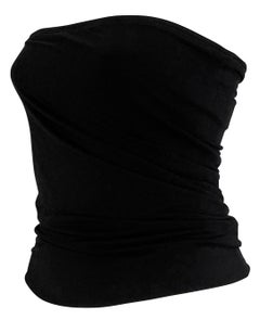 Donna Karan, fine anni '90, Top a tubo senza spalline, nero, elasticizzato.