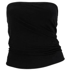 Late 1990s Donna Karan Black Bodycon Stretch Strapless Tube Top