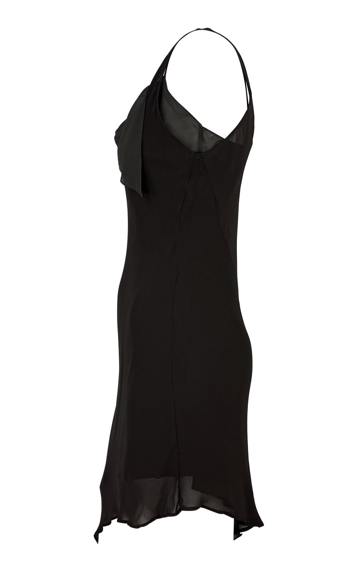 Ende der 1990er Jahre Donna Karan Durchsichtiges dunkelbraunes asymmetrisches graues Doppel-Slip-Kleid im Zustand „Hervorragend“ im Angebot in West Hollywood, CA