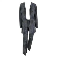 Fendi by Karl Lagerfeld Ende der 1990er Jahre Blau Graues, passendes Set aus Wildleder im Used-Look