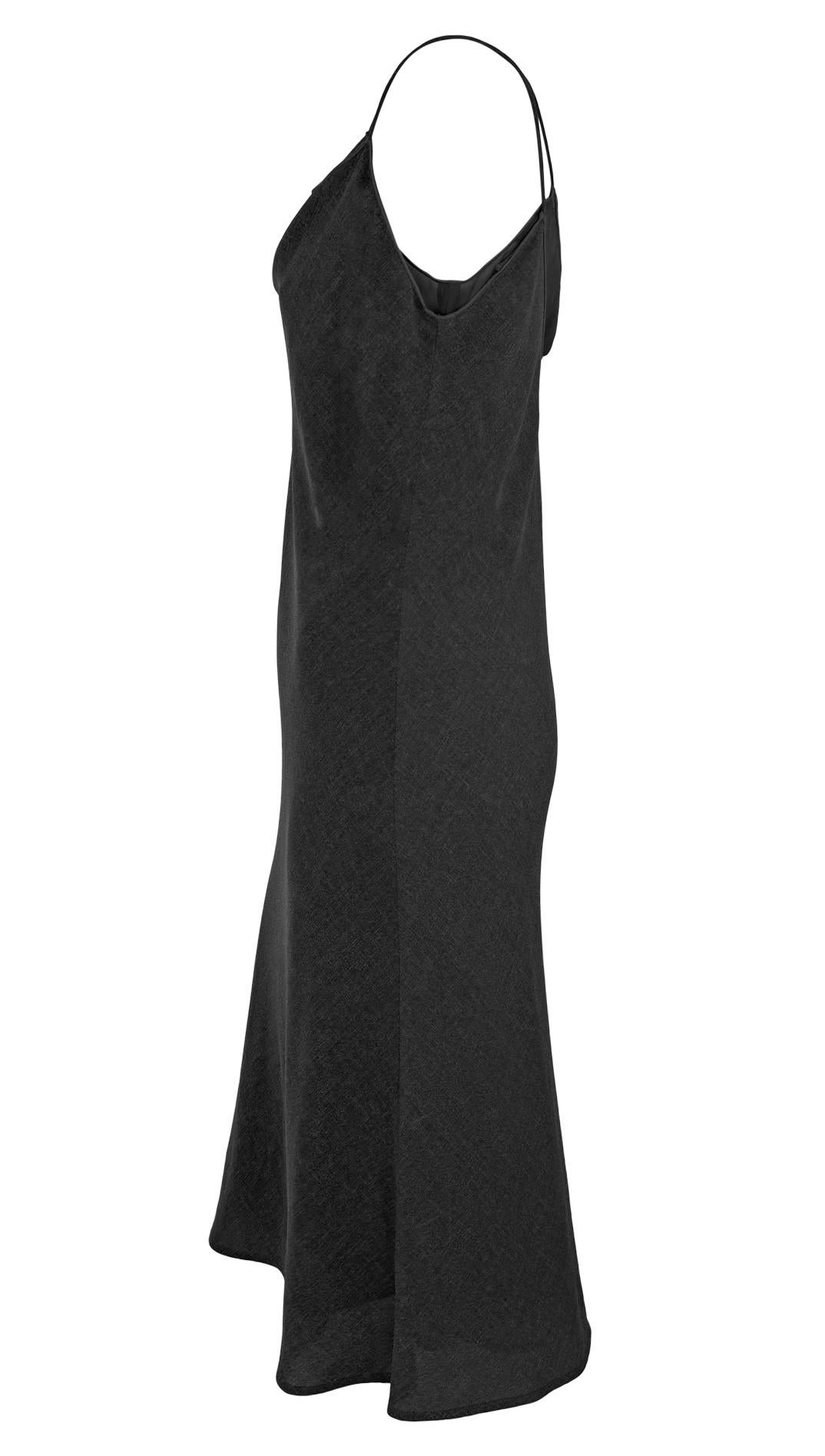 Late 1990s Giorgio Armani Grey Chiffon Double Slip Dress In Excellent Condition For Sale In West Hollywood, CA