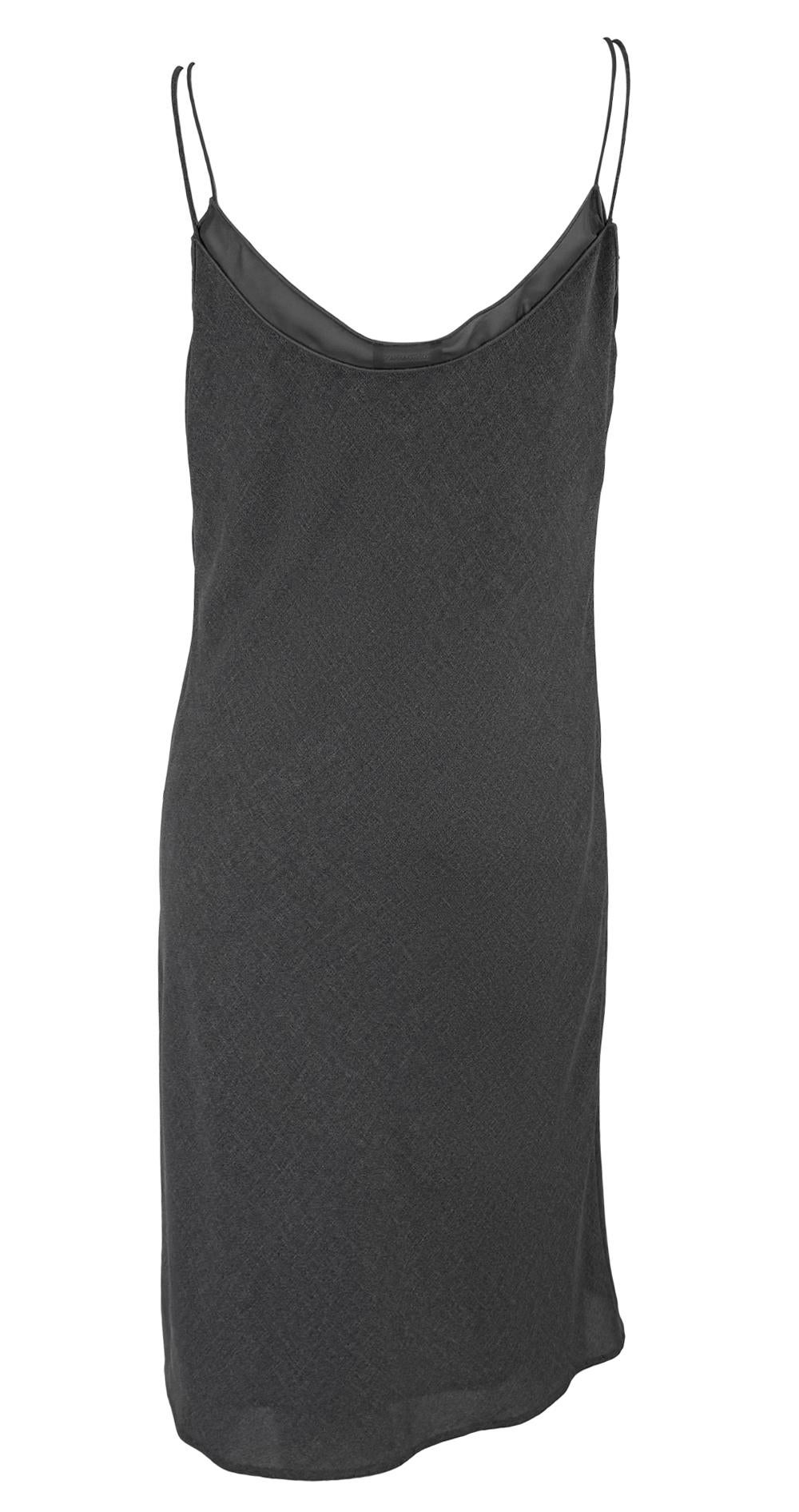Women's Late 1990s Giorgio Armani Grey Chiffon Double Slip Dress For Sale