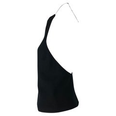 Late 1990s Gucci by Tom Ford Backless Cashmere Chain Sweater Top Black