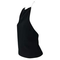 Late 1990s Gucci by Tom Ford Backless Cashmere Chain Sweater Top Black