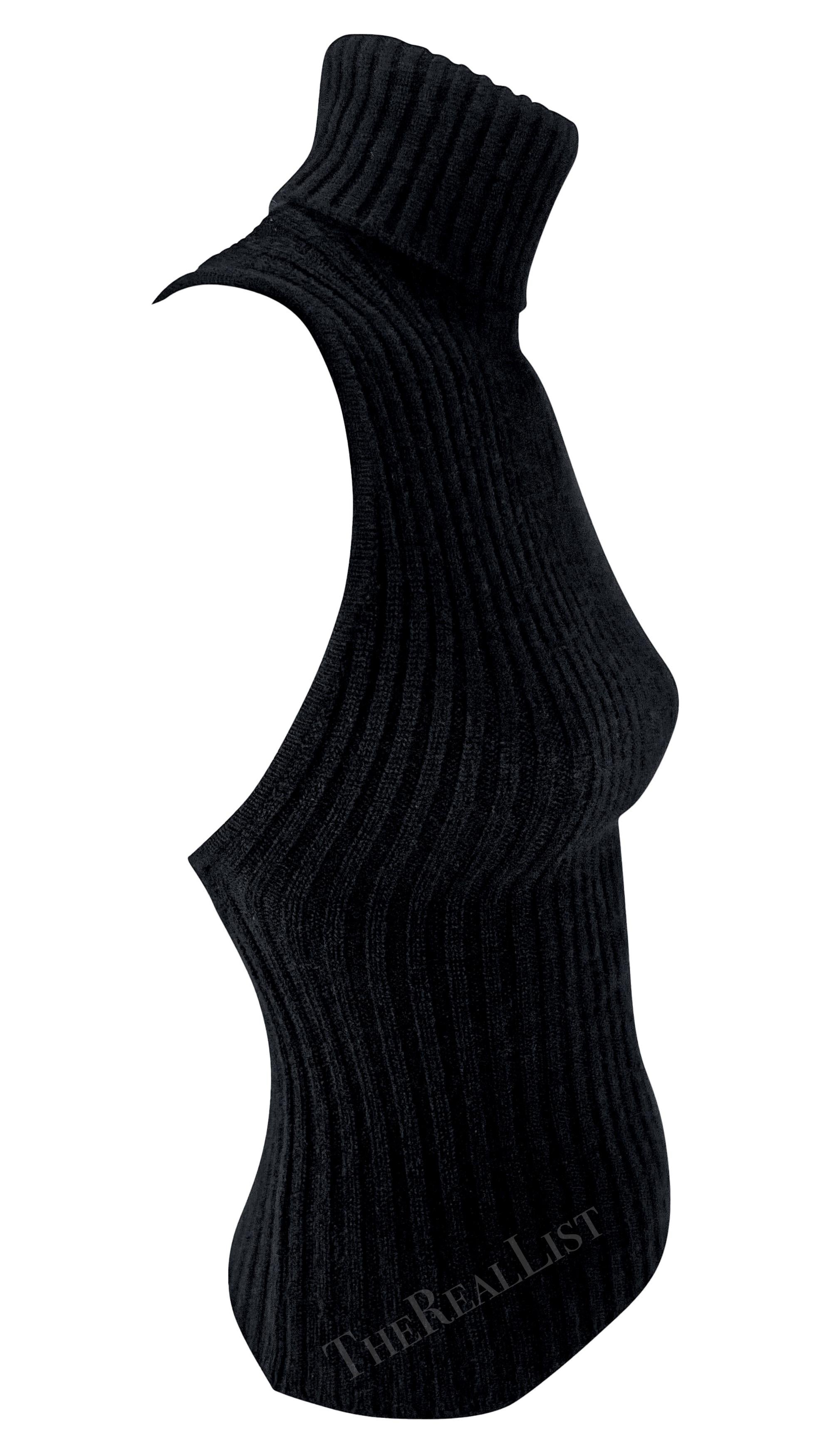 Late 1990s Gucci by Tom Ford Black Cashmere Backless Turtleneck Top 3