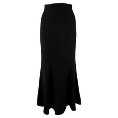 Late 1990s Gucci by Tom Ford Black Flare Hem Maxi Skirt