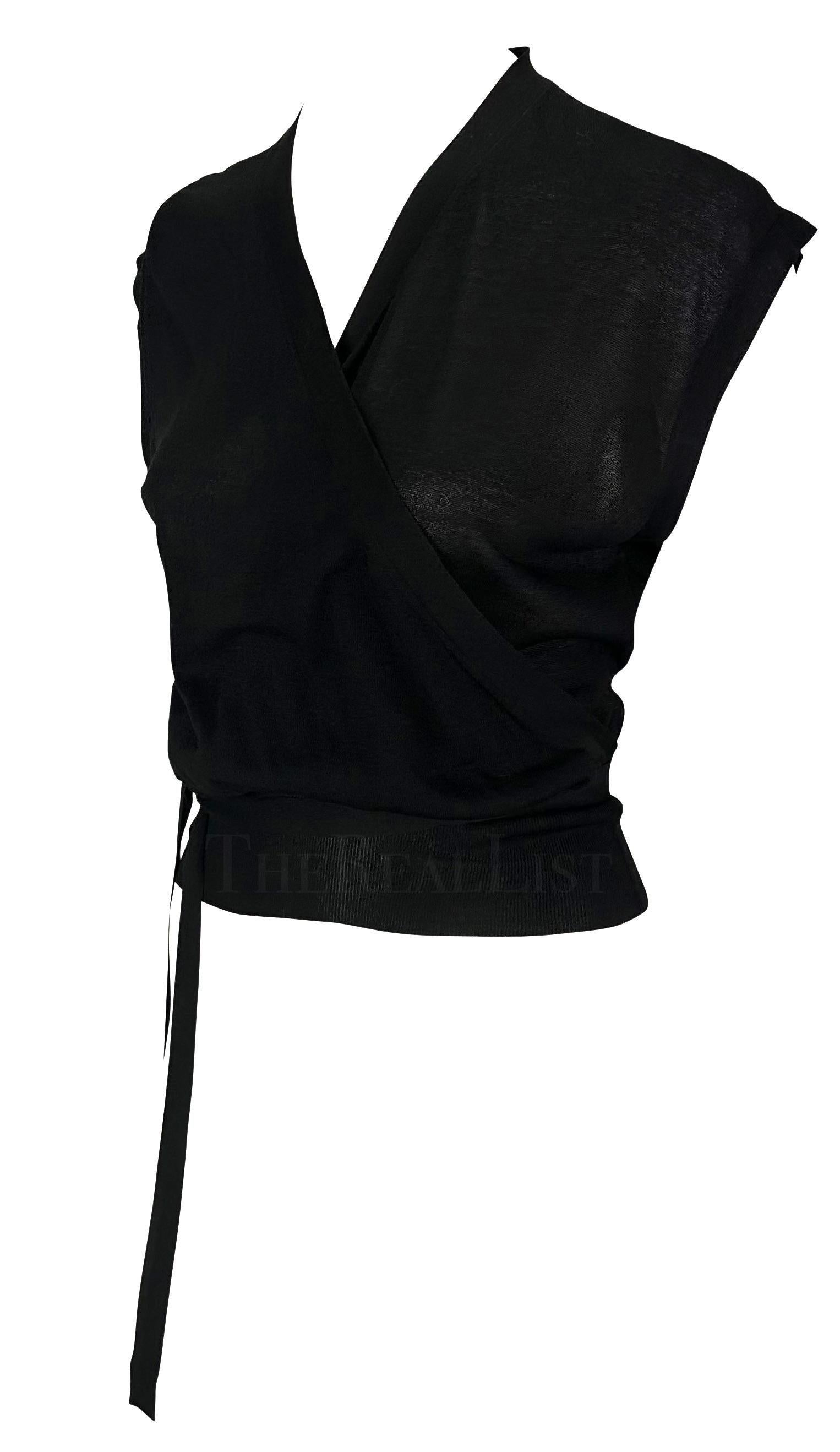 De las mujeres Top de punto de seda negro Gucci by Tom Ford de finales de los 90 en venta