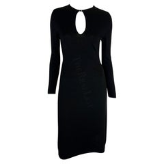 Gucci by Tom Ford, fine anni '90, abito nero in maglia elastica di lana vergine con buco della serratura