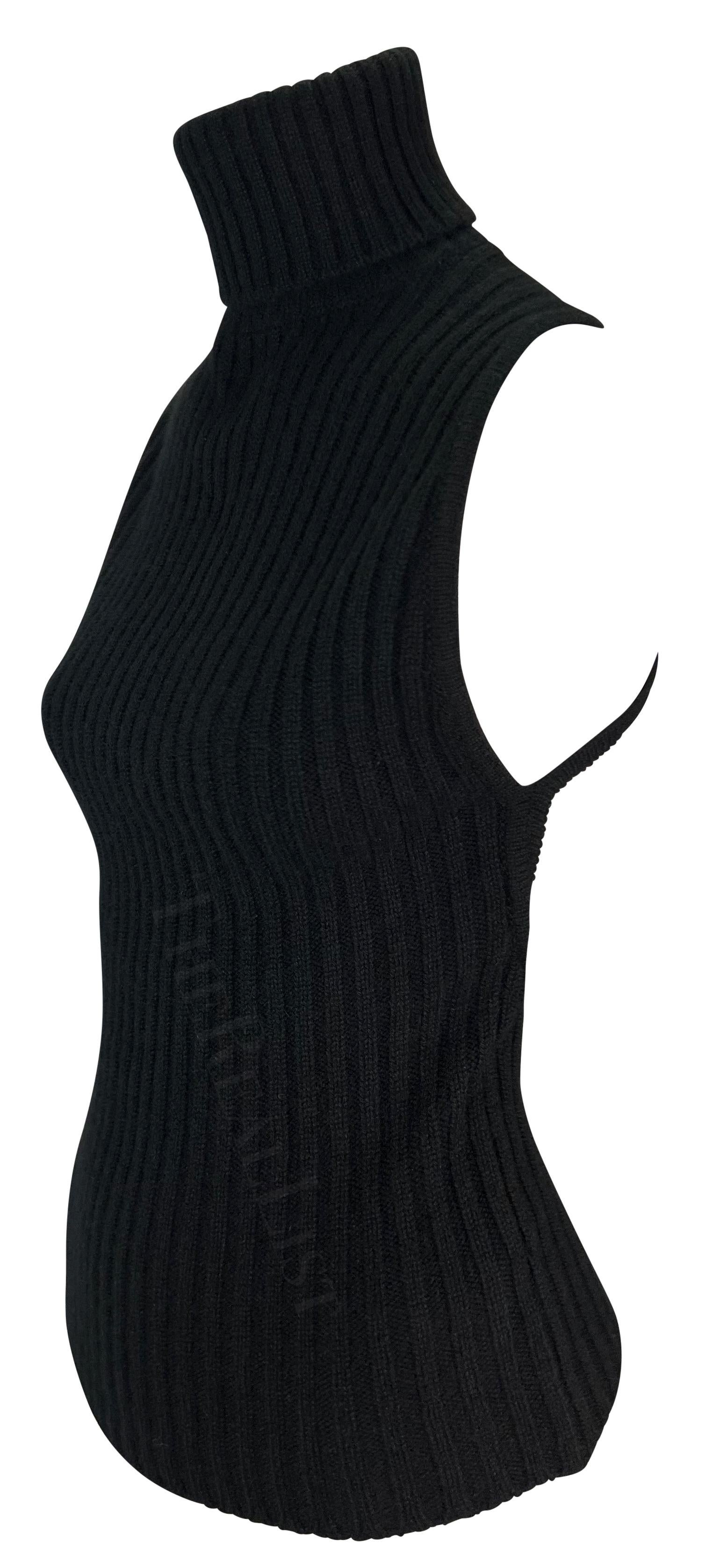 Late 1990s Gucci by Tom Ford Cashmere Backless Leather Strap Turtleneck ...
