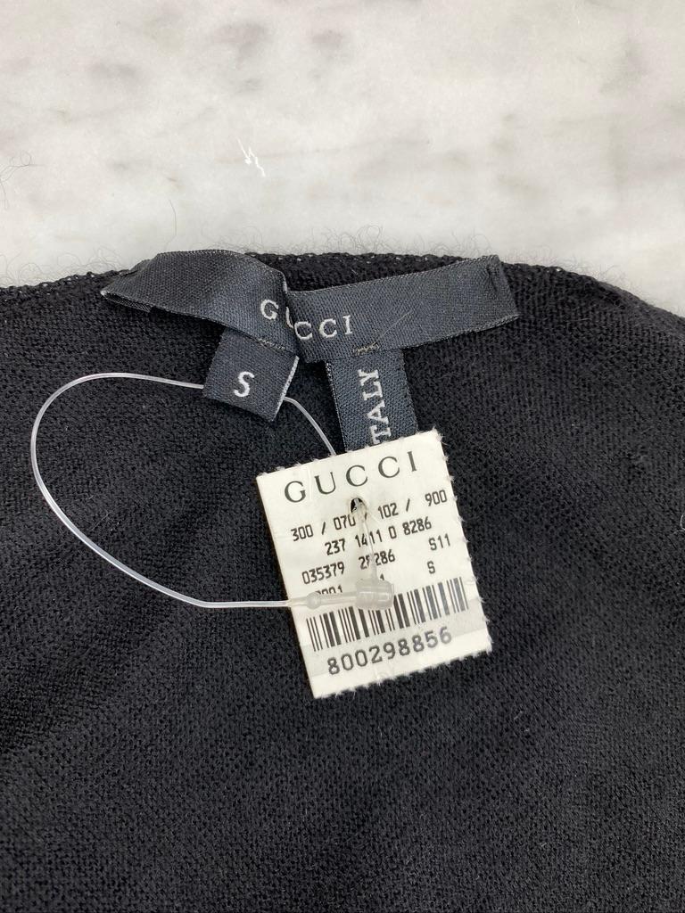 NWT Late 1990s Gucci by Tom Ford Cashmere Knit Wrap Around Tank Black For Sale 1