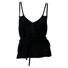 Late 1990s Gucci by Tom Ford Cashmere Knit Wraparound Tank Black NWT