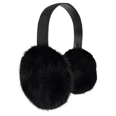 Late 1990s Gucci by Tom Ford Genuine Mink Fur Black GG Canvas Winter Earmuffs