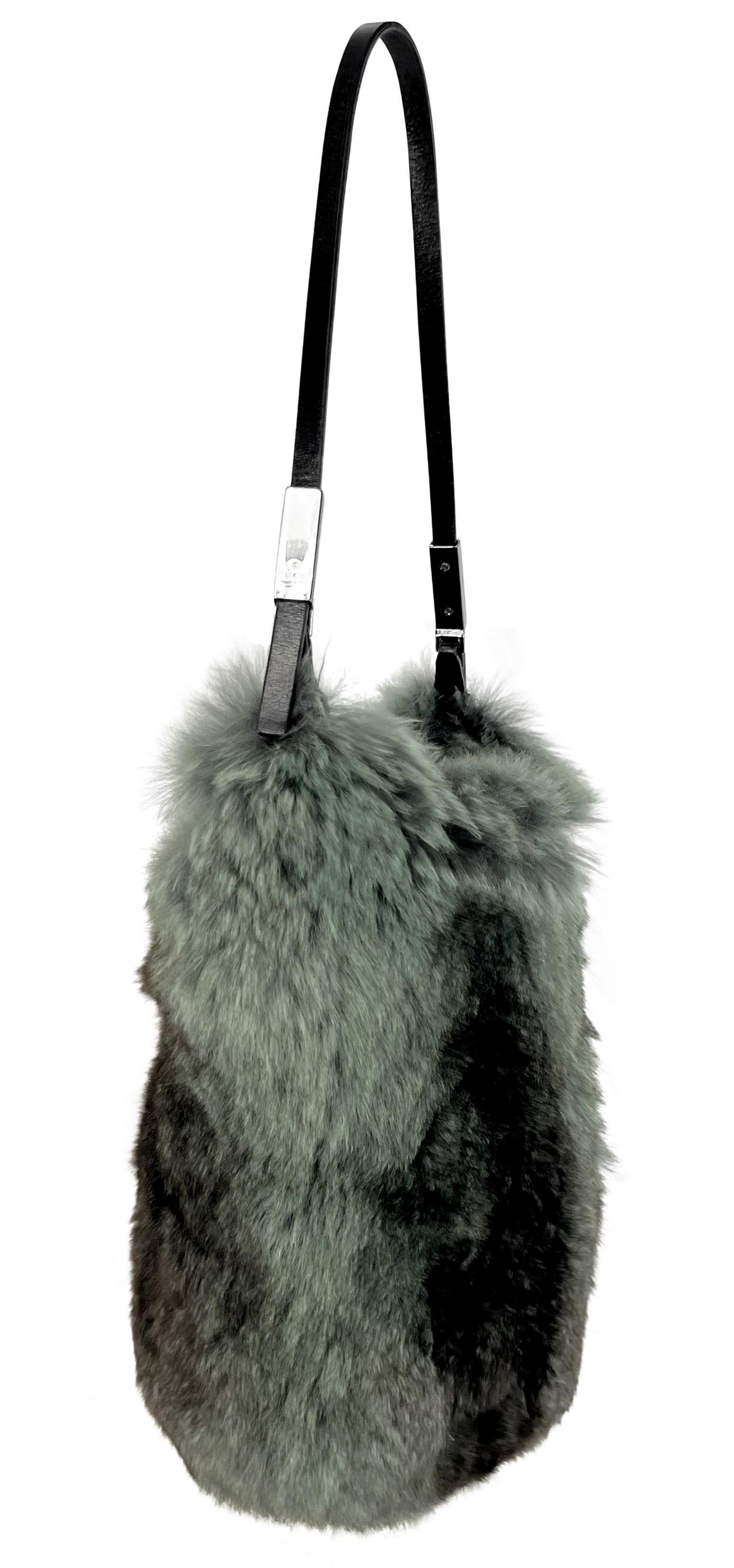 Late 1990s Gucci by Tom Ford Grey Genuine Fur Mini Evening Bag Wallet In Good Condition In West Hollywood, CA