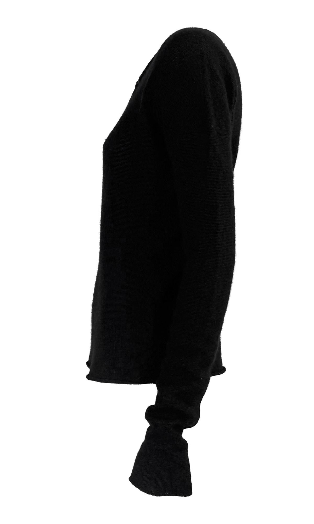 Women's Late 1990s Gucci by Tom Ford Leather Lace-Up Knit Black Sweater Top For Sale