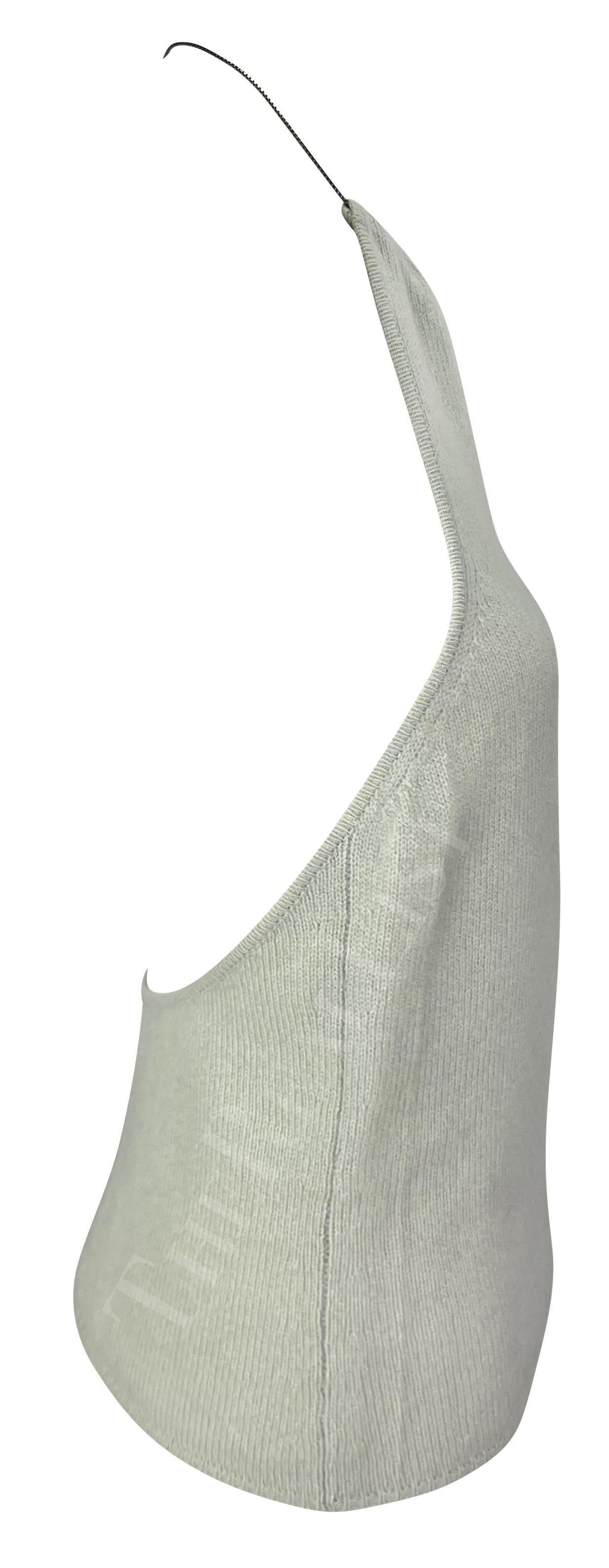 Gucci par Tom Ford - Pull dos nu en cachemire bleu clair avec chaîne, fin des années 1990 en vente 1