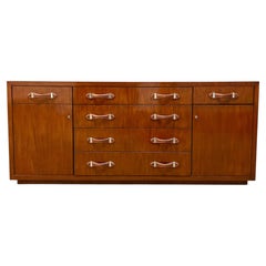 Credenza moderna hollywoodiana della fine degli anni Novanta con elementi in pelle di Ralph Lauren at Home