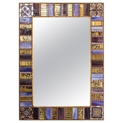 Early 2000 Mosaic Mirror with Gold Silver Colour Glass Tassels, Dusciana Bravura