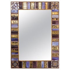 Early 2000 Mosaic Mirror with Gold Silver Colour Glass Tassels, Dusciana Bravura