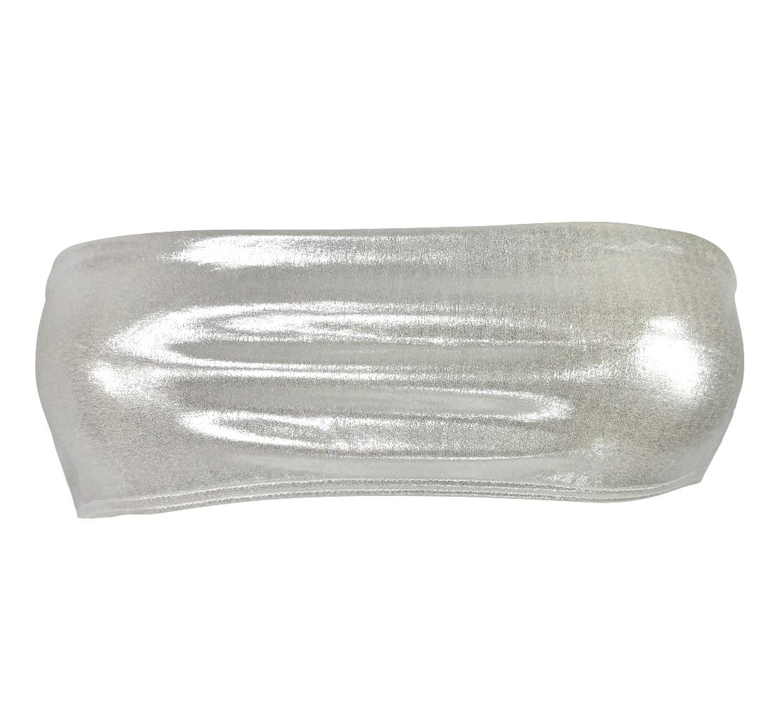Bañador bandeau plateado sin tirantes Richard Tyler de finales de los 90 en venta 2