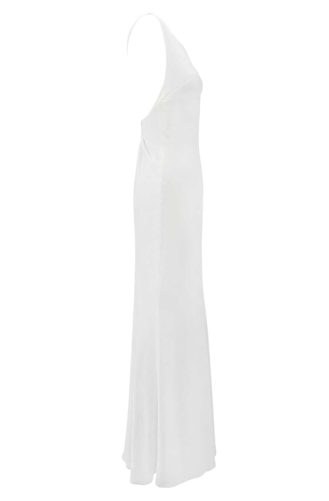 Fin des années 1990 Valentino Garavani Robe de mariée blanche à bretelles en Y, dos nu Excellent état - En vente à West Hollywood, CA