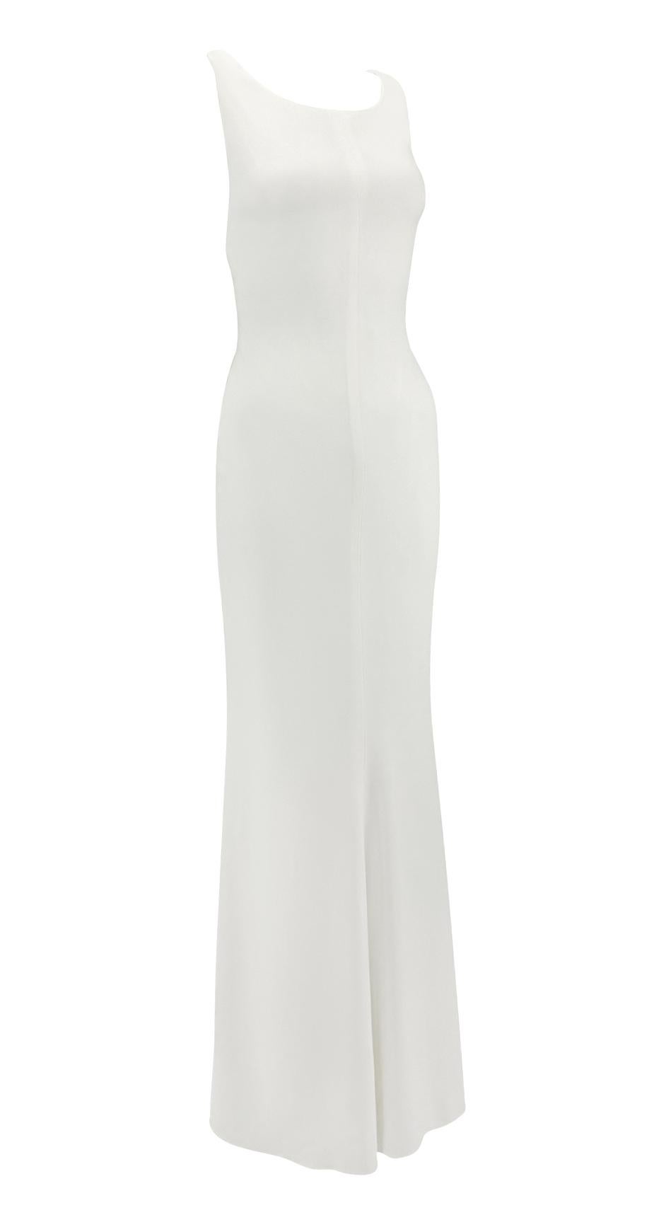 Fin des années 1990 Valentino Garavani Robe de mariée blanche à bretelles en Y, dos nu Pour femmes en vente