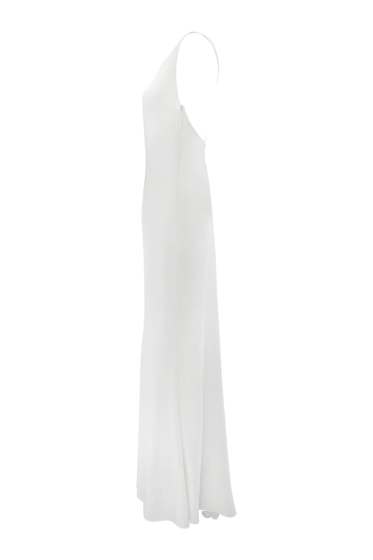 Fin des années 1990 Valentino Garavani Robe de mariée blanche à bretelles en Y, dos nu en vente 3
