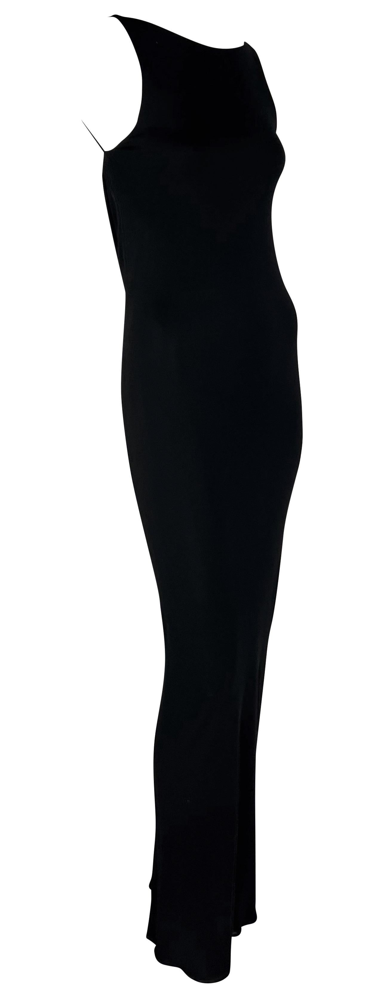 Fine anni '90 Yigal Azrouël Abito Bodycon nero senza cappuccio e senza spalline in vendita 1