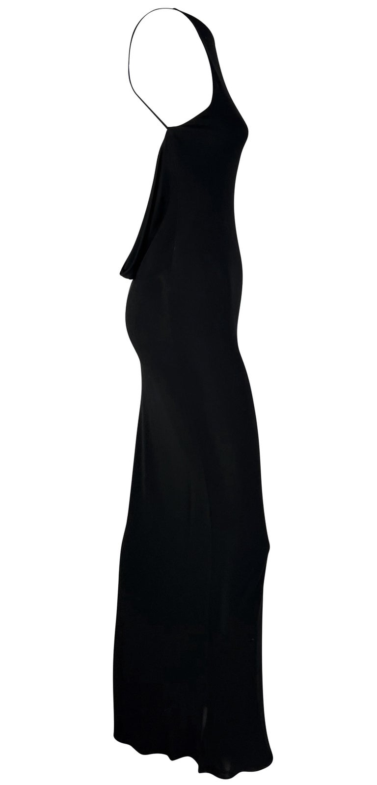 leather trim cut out back dress by yigal azrouel Yigal Azrouel Couture Dress Draped Leather Trim Cold Shoulder Black Blue 2
