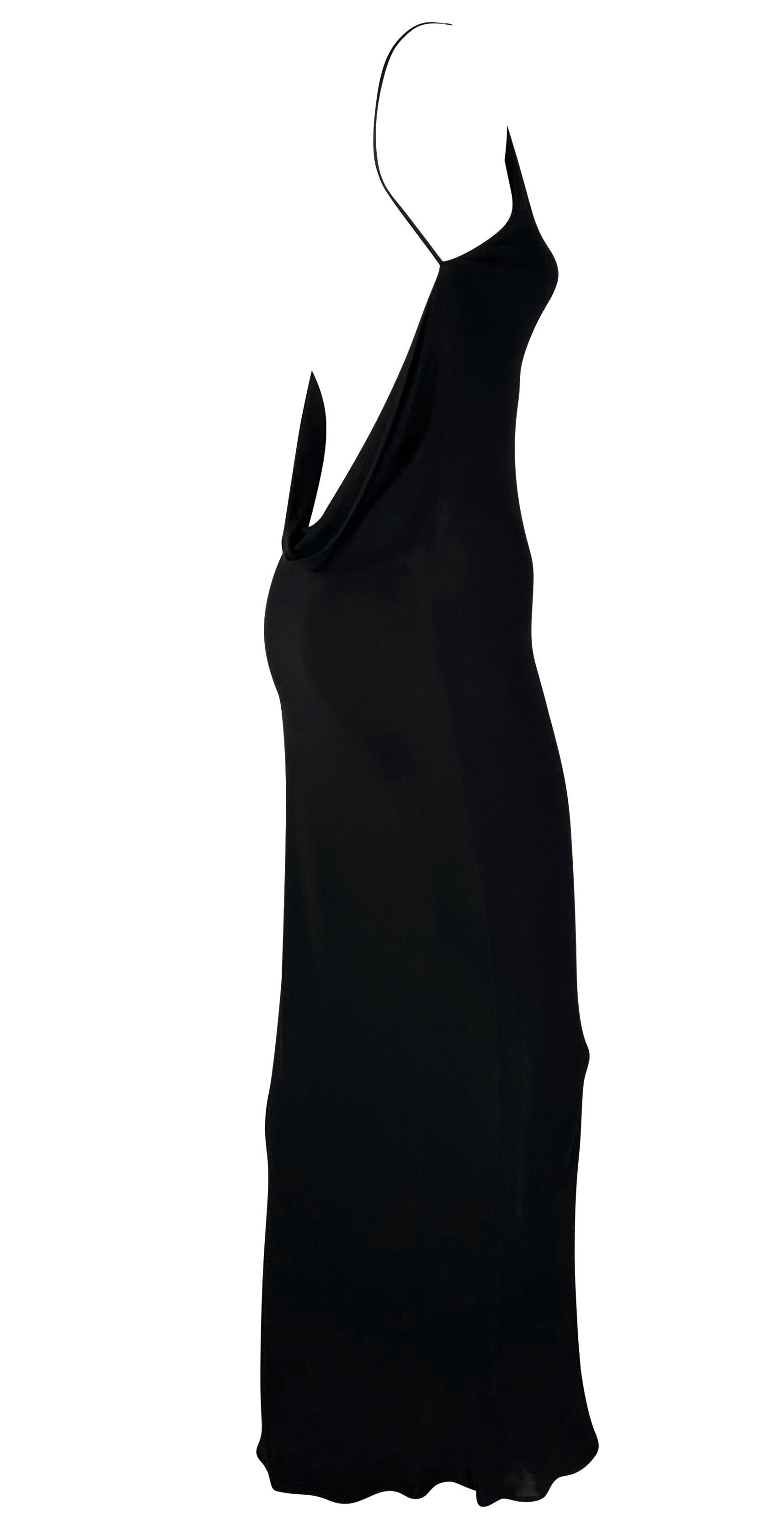 Late 1990s Yigal Azrouël Backless Cowl Slinky Black Bodycon Gown  For Sale 4