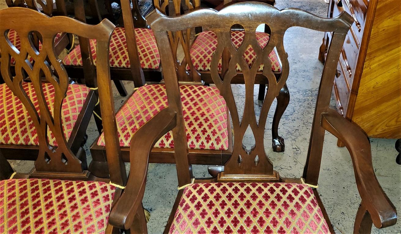 Late 19th Century English Mahogany Chippendale Style Dining Chairs 6