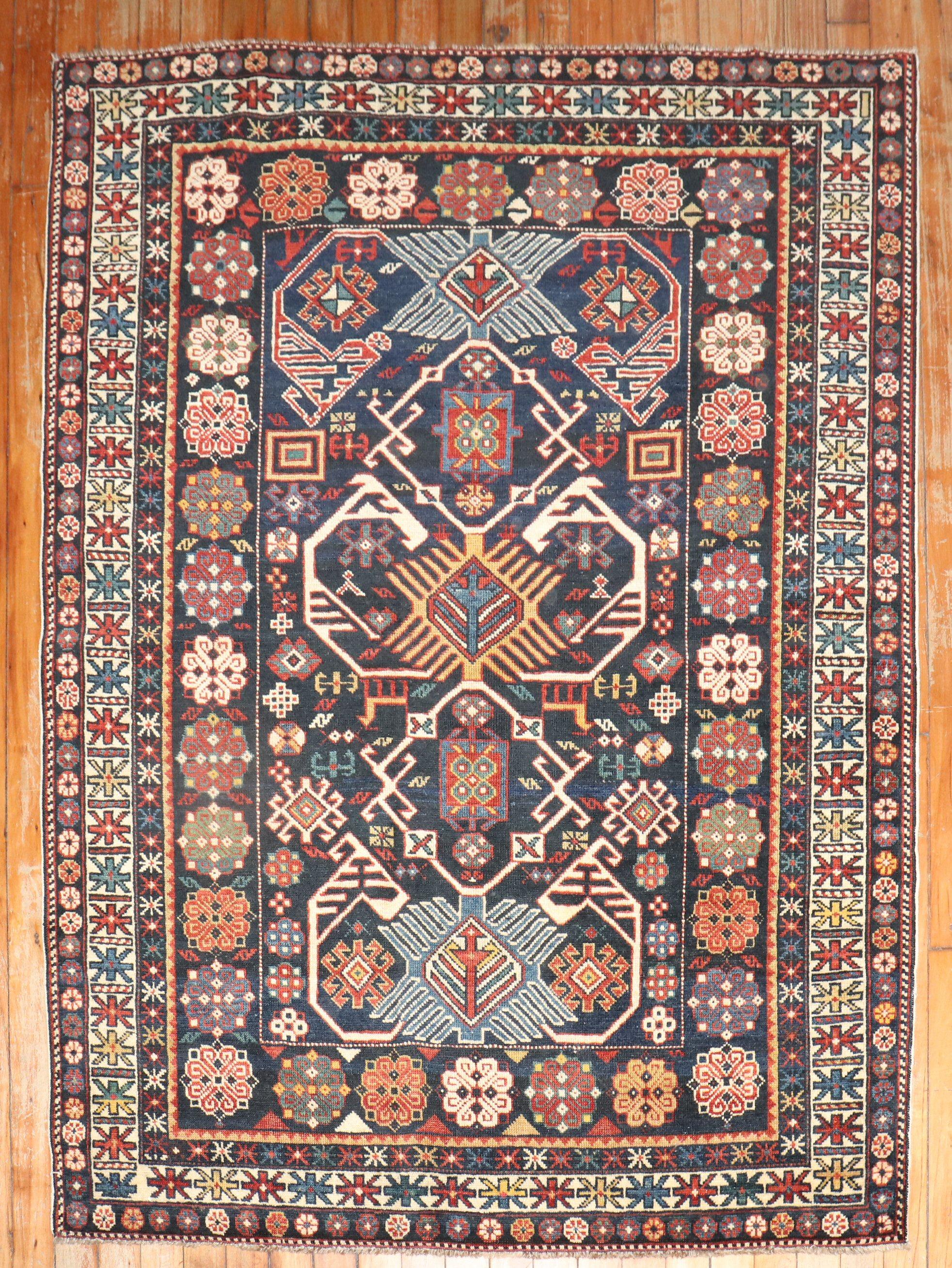 Late 19h Century Caucasian Shirvan Rug In Good Condition For Sale In New York, NY