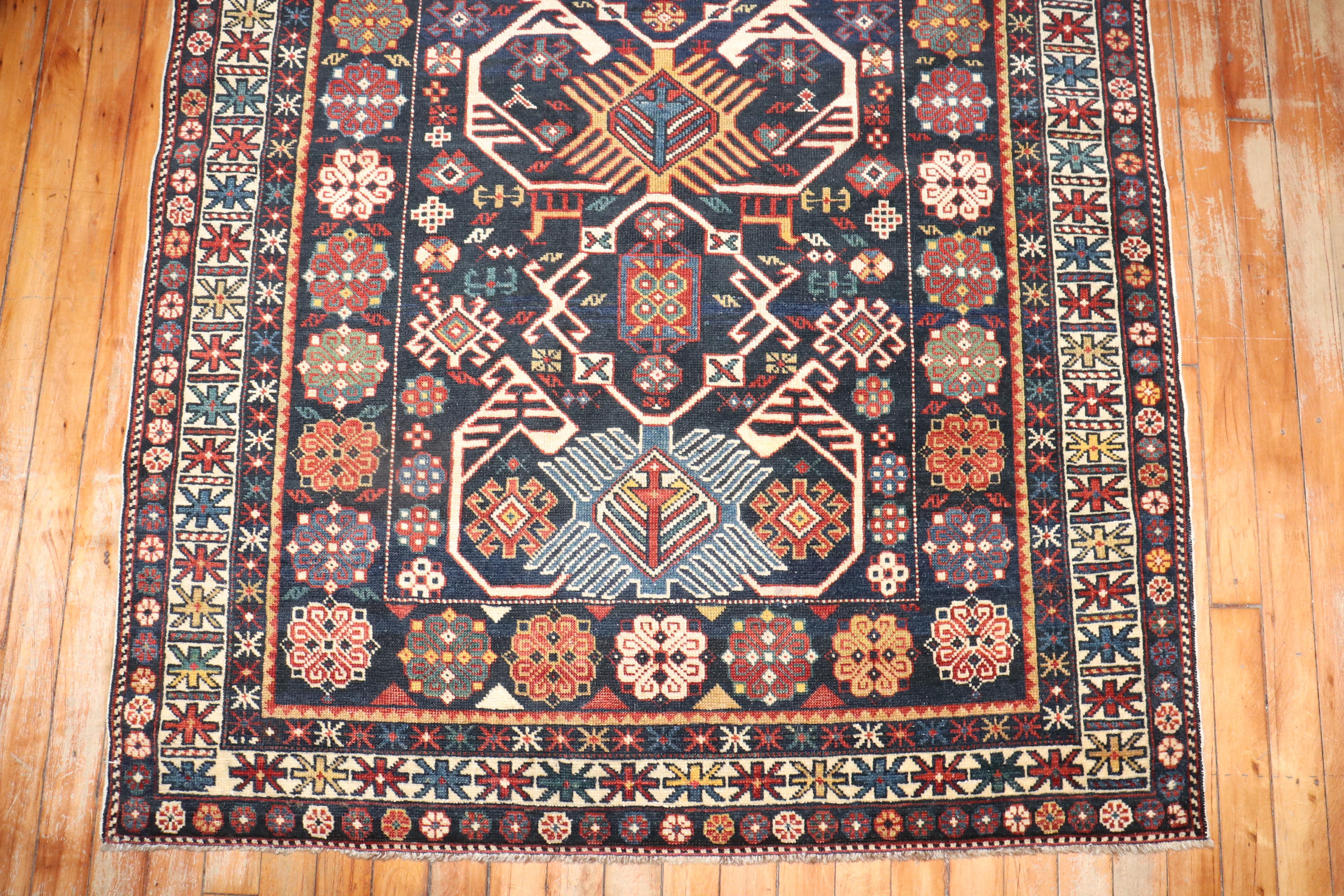 Wool Late 19h Century Caucasian Shirvan Rug For Sale