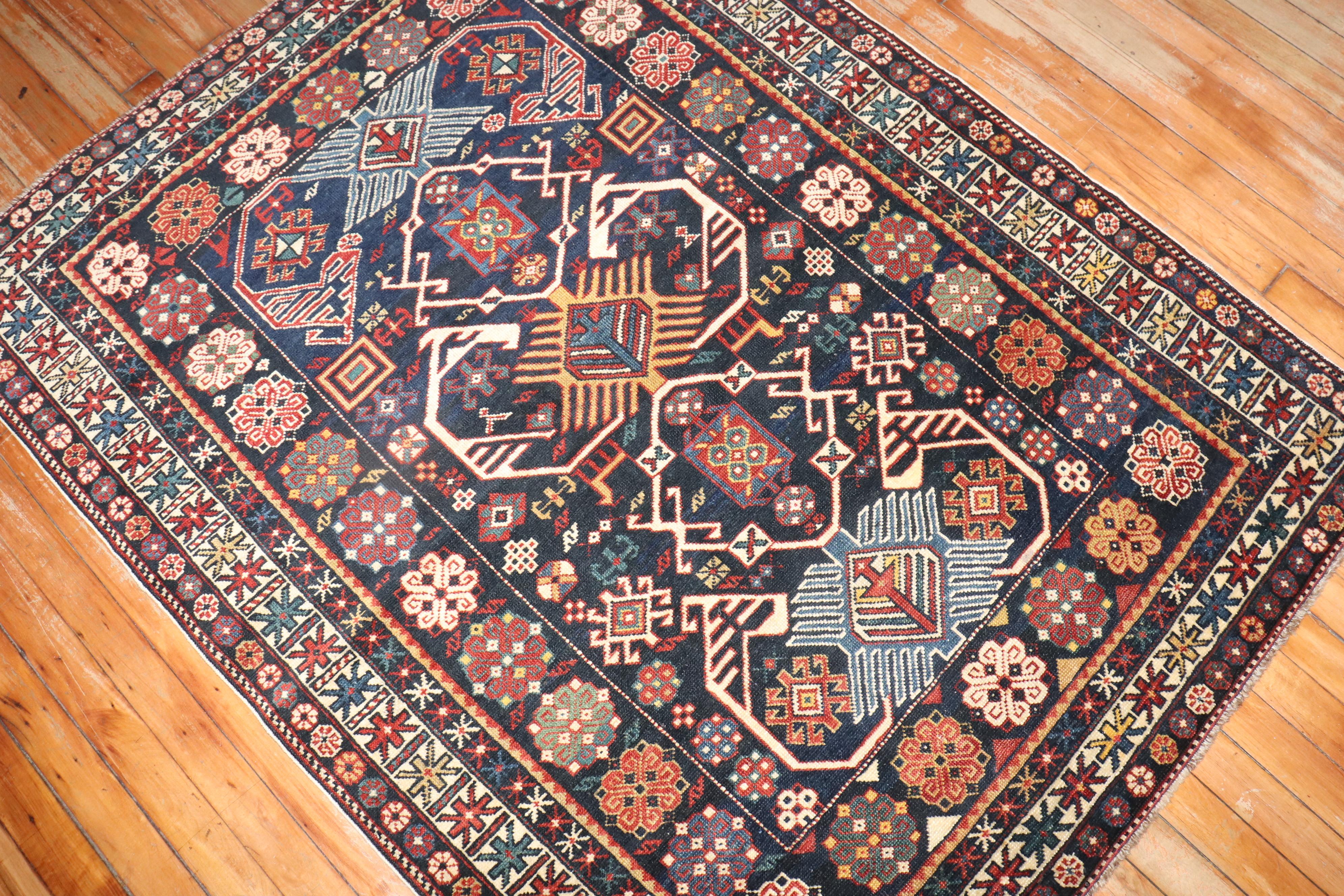 Late 19h Century Caucasian Shirvan Rug For Sale 1