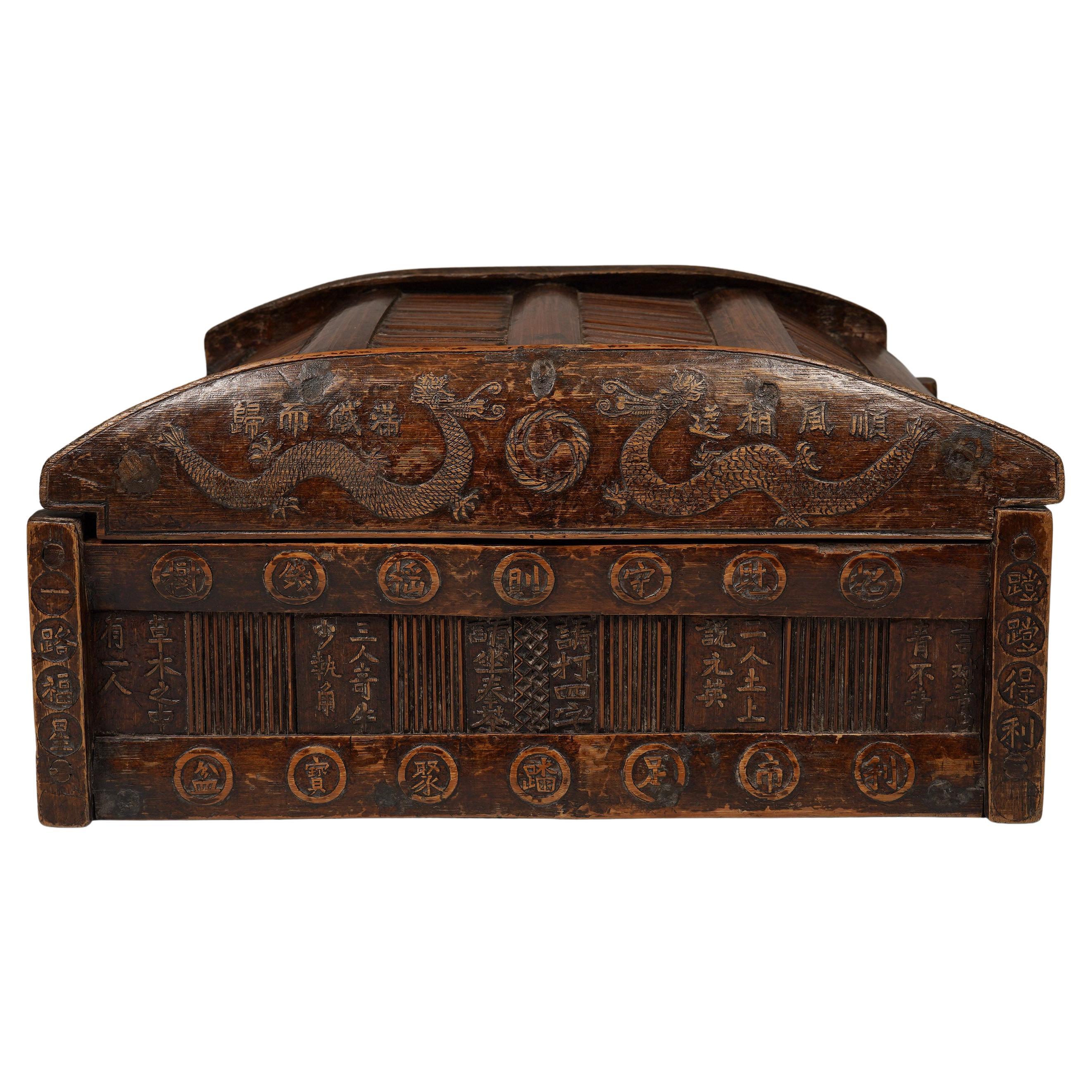 Tirelire de commerçant de la fin du 19e/20e siècle avec bénédictions, Chine du Sud en vente