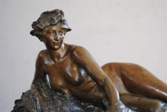 Fin 19ème Allégorie de la Seine Cire perdue par R. Larche Fonte de Susse Frères
