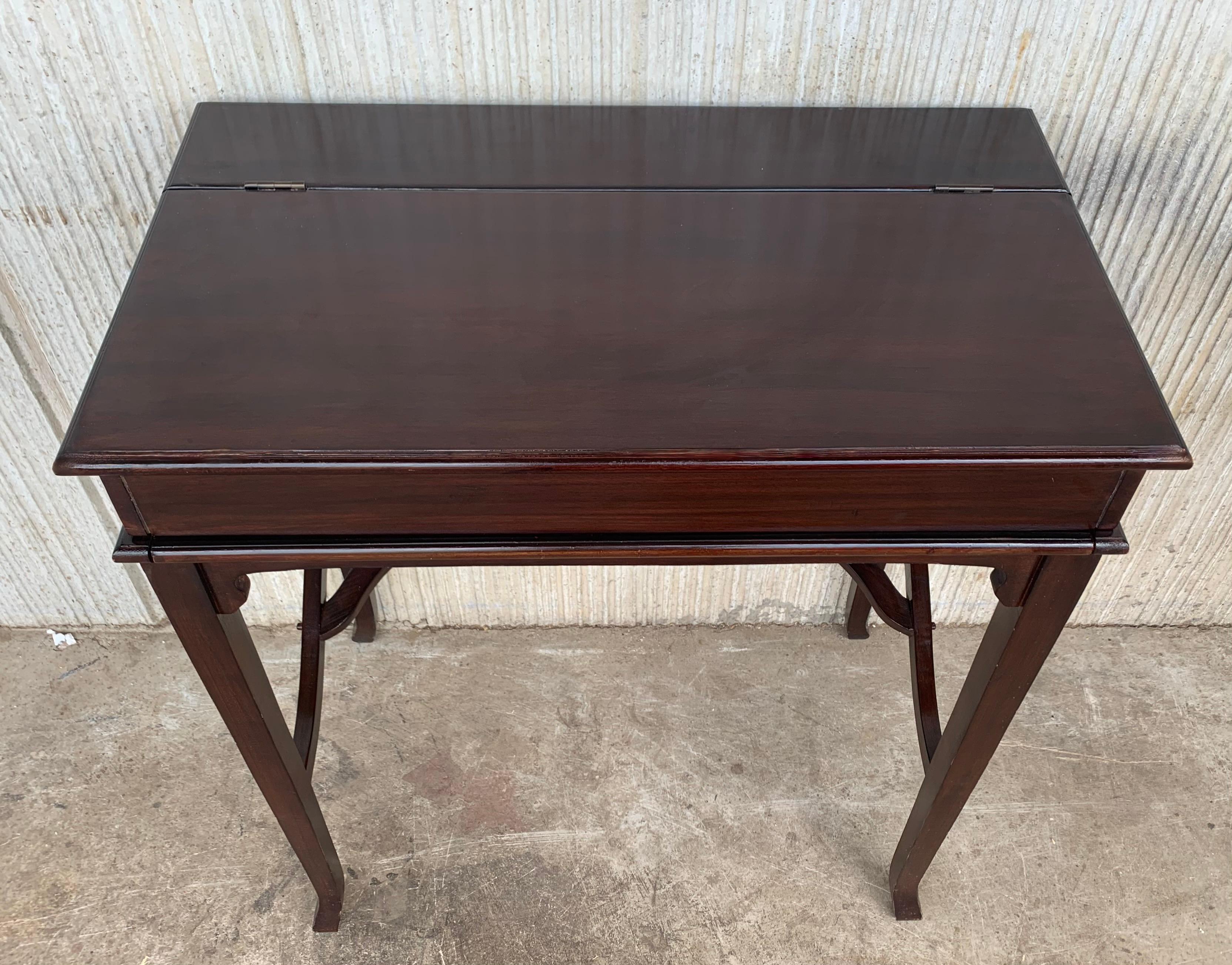 19th Century Late 19th Bureau Antique Cartonnier Sliding Top for Hidden Storage For Sale