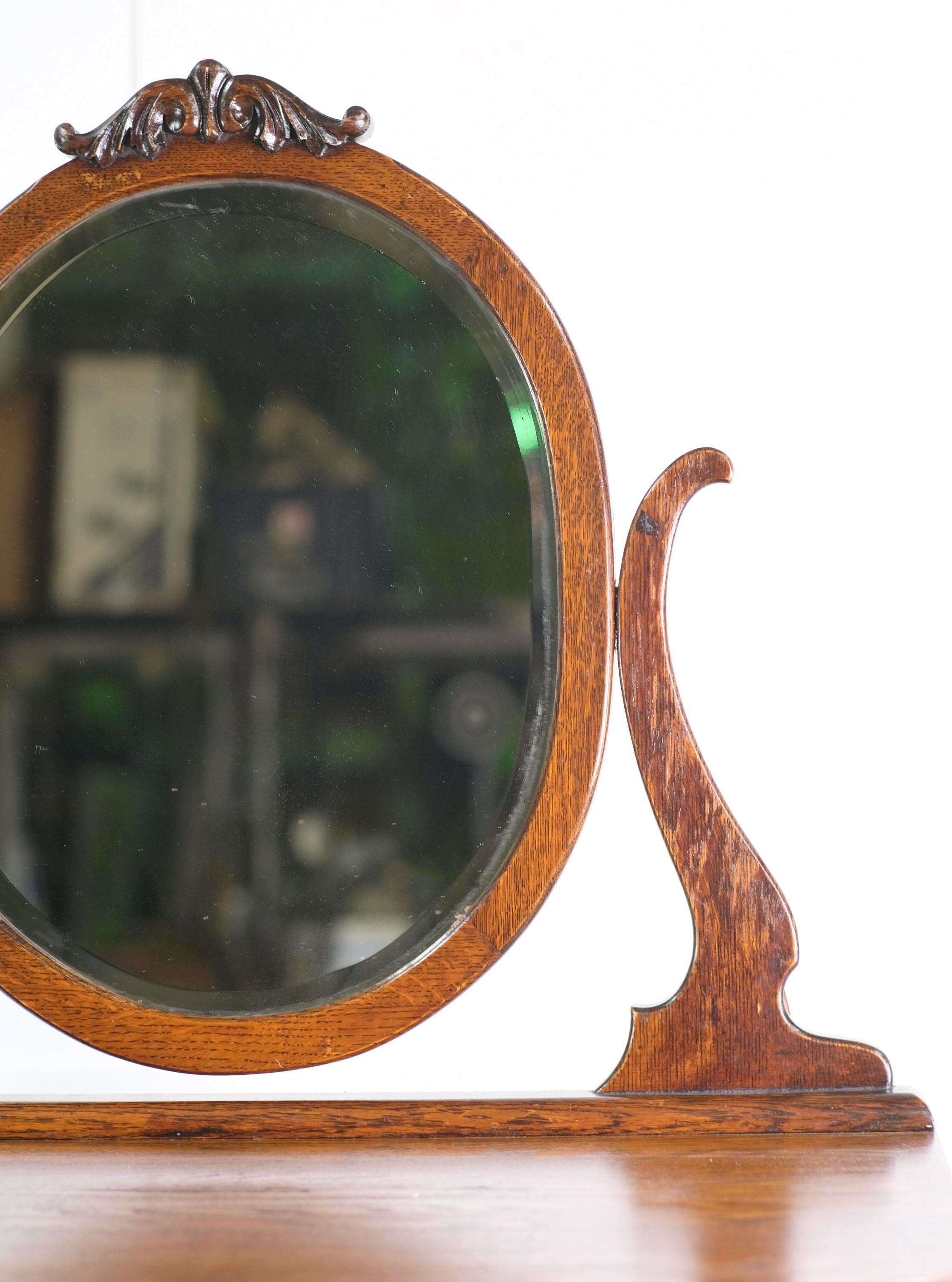 tiger oak dresser with mirror