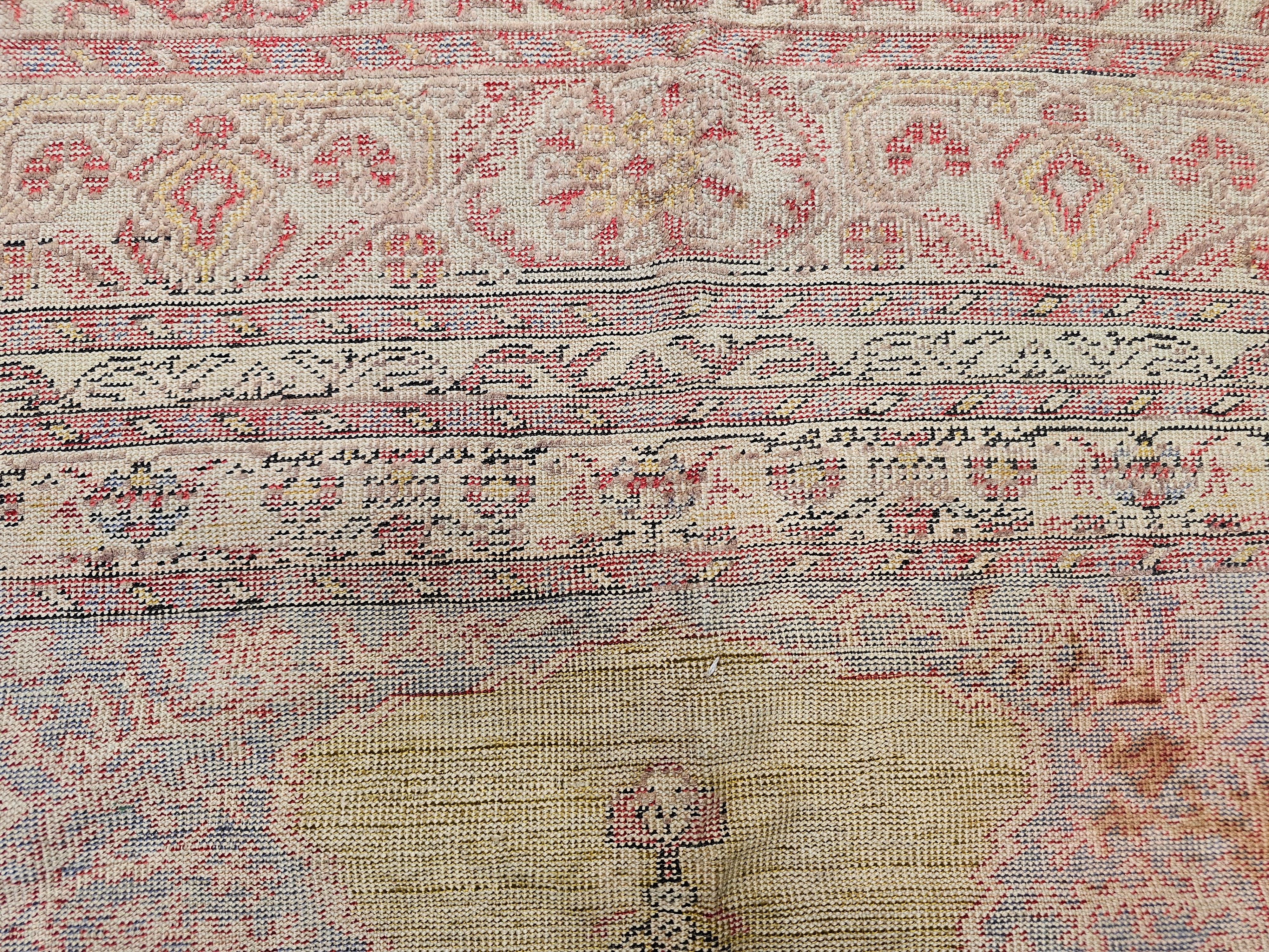 Late 19th C. Anatolian Turkish Prayer Rug – Pale Yellow with Pastel Accents For Sale 1