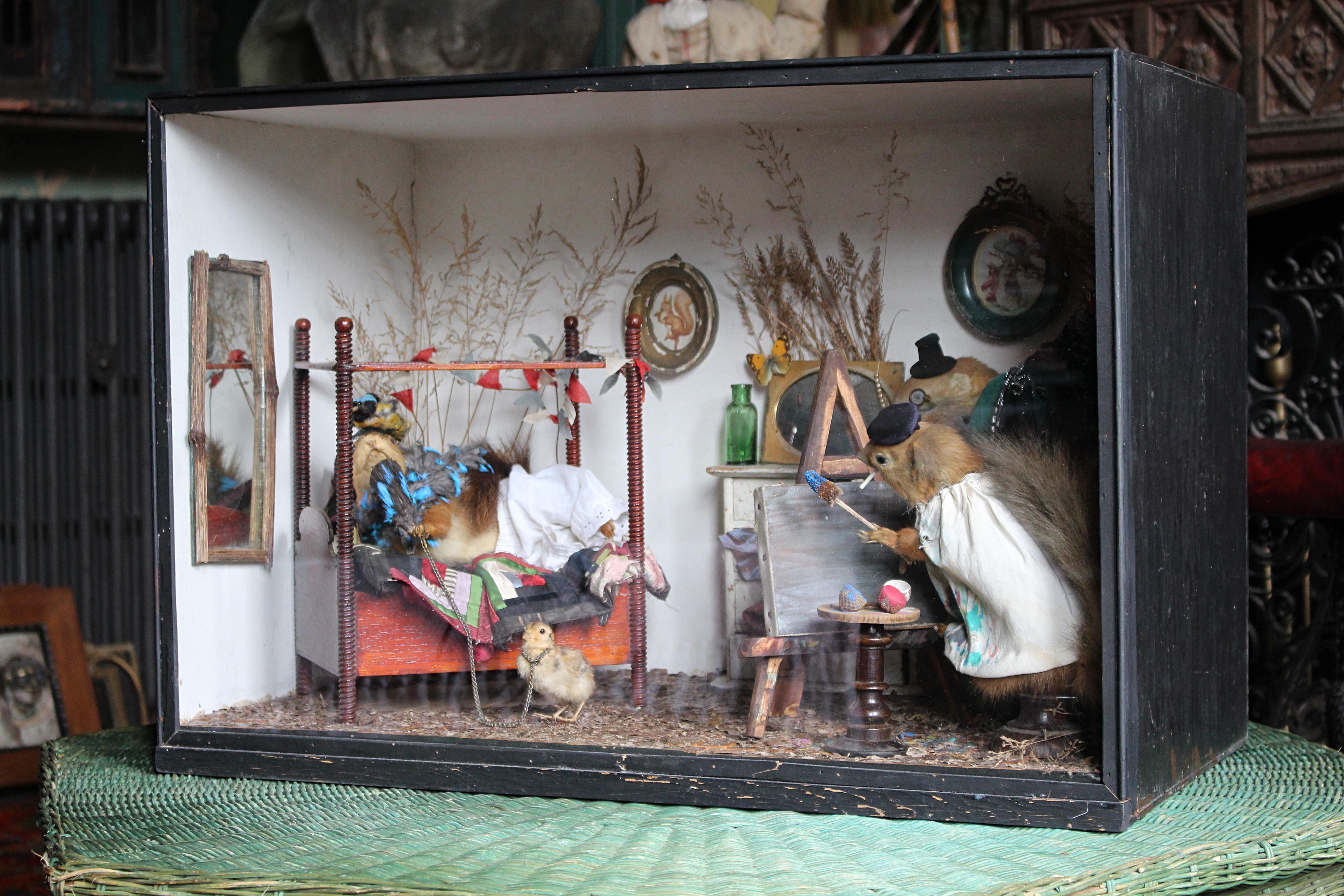 Artiste de scène de taxidermie anthropomorphe de la fin du 19e siècle par William Drew Bon état - En vente à Lowestoft, GB