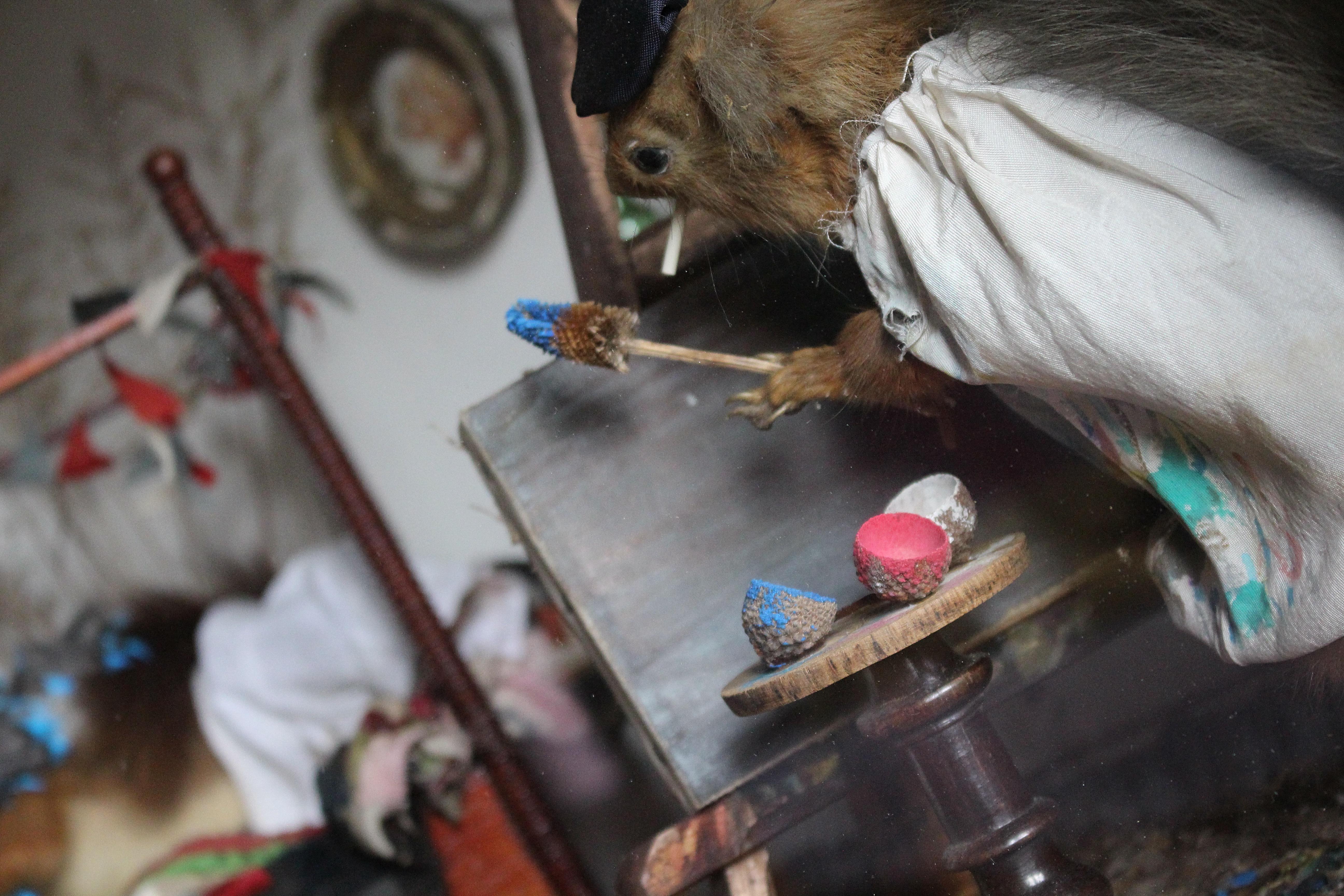 Fibre naturelle Artiste de scène de taxidermie anthropomorphe de la fin du 19e siècle par William Drew en vente